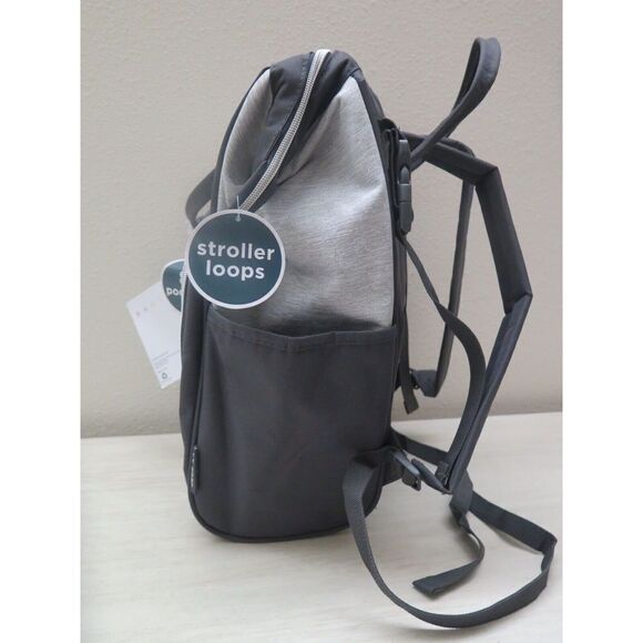 BB Gear Gray Unisex Mini Backpack Diaper Bag w/Adjustable Shoulder Straps - Picture 3 of 12